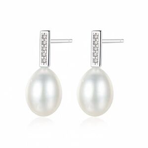 •Stunning Minimalist S925 Sterling Silver With Natural Pearl Stud Earrings
